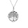 Collier argent rhodi arbre de vie avec nacre blanche 42+3cm