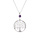 Collier argent rhodi arbre de vie 20mm et boule jade violette vritable rglable 40  44cm