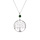 Collier argent rhodi arbre de vie 20mm et boule malachite vritable rglable 40  44cm