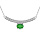 Collier en argent rhodi chane avec Emeraude vritable et barre de Topazes blanches 42+3cm