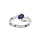 Bague en argent rhodi  drap d'oxydes bleus et blancs sertis