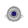 Bague en argent rhodi ronde avec Lapis Lazuli vritable