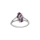 Bague en argent rhodi forme navette ovale oxyde violet