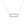 Collier acier rectangle bord arrondi et strass rglable 40  45cm