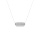 Collier acier motif rectangle avec strass rglable 40  45cm