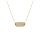 Collier acier dor motif rectangle avec strass rglable 40  45cm