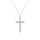 Collier acier croix et strass rglable 40  45cm