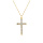 Collier acier dor croix et strass rglable 40  45cm