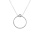 Collier acier anneau vid et strass rglable 40  45cm