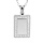 Collier en acier chane avec pendentif rectangulaire et contour oxydes blancs possibilit gravure 38+5cm