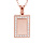 Collier en acier et PVD rose chane avec pendentif rectangulaire contour d'oxydes blancs possibilit gravure 38+7cm