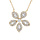 Collier en plaqu or pendentif fleur avec oxydes blancs sertis 42+3cm