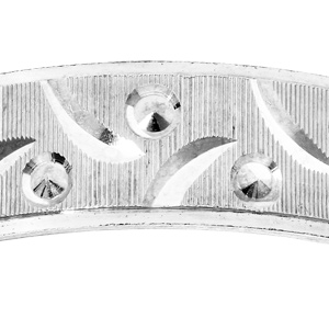 Bague en argent rhodi diamante fantaisie largeur 5mm - Vue 2