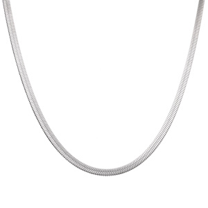 Collier acier maille miroir 4mm rglable 40  43cm - Vue 2